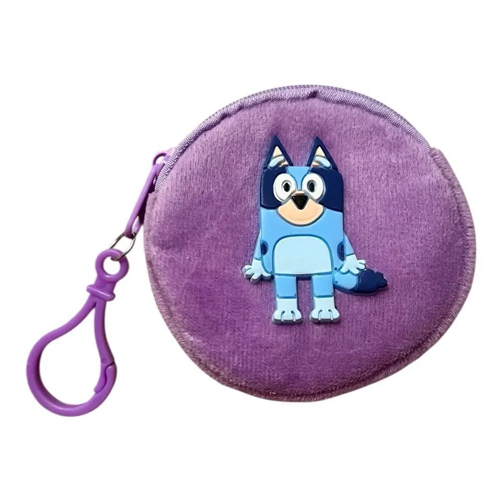 Bluey Purple Plush Coin Purse With Keychain
